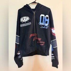 Civil Regime Graphic Zip-Up Sweater